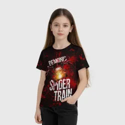 Детская футболка 3D Demonic spider-train - фото 2