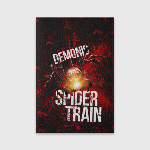Обложка для паспорта матовая кожа Demonic spider-train, цвет красный