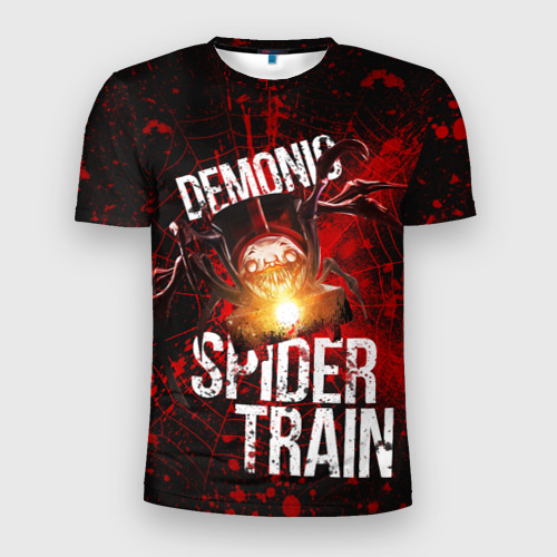 Мужская футболка 3D Slim Demonic spider-train, цвет 3D печать