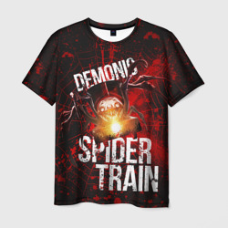 Мужская футболка 3D Demonic spider-train