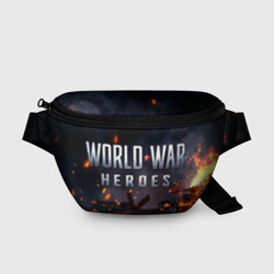 Поясная сумка 3D World War Heroes логотип на фоне огня