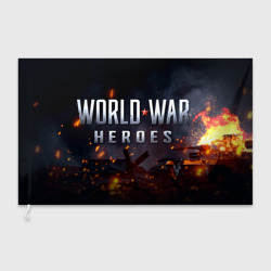 Флаг 3D World War Heroes логотип на фоне огня