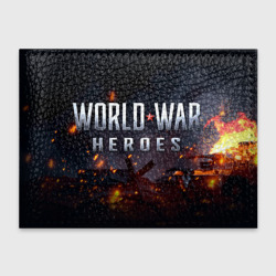 Обложка для студенческого билета World War Heroes логотип на фоне огня