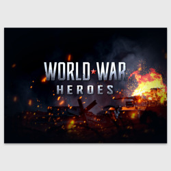 Поздравительная открытка World War Heroes логотип на фоне огня