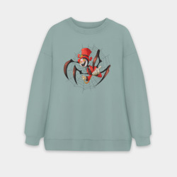 Женский свитшот oversize без начеса хлопок Spider Charles