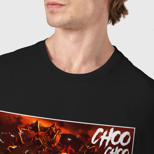 Мужская футболка хлопок с принтом Choo choo demonic rtain, фото #4