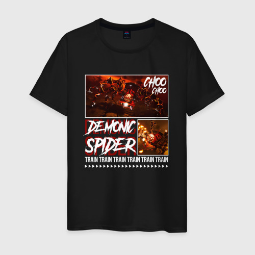 Мужская футболка хлопок с принтом Choo choo demonic rtain, вид спереди #2