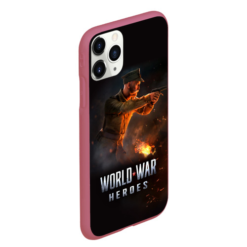 Чехол для iPhone 11 Pro Max матовый World War Heroes Лейтенант, цвет малиновый - фото 3