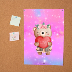 Постер Милый мишка с сердечком - фото 2