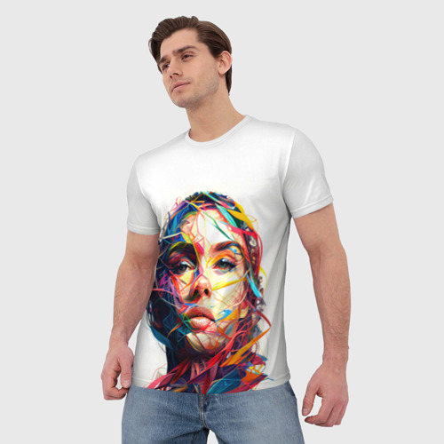 Мужская футболка 3D Взгляд на исскуство, цвет 3D печать - фото 3