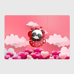 Магнитный плакат 3Х2 Панда с сердечками в чашке