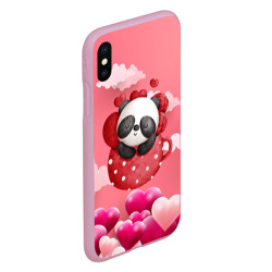 Чехол для iPhone XS Max матовый Панда с сердечками в чашке - фото 2