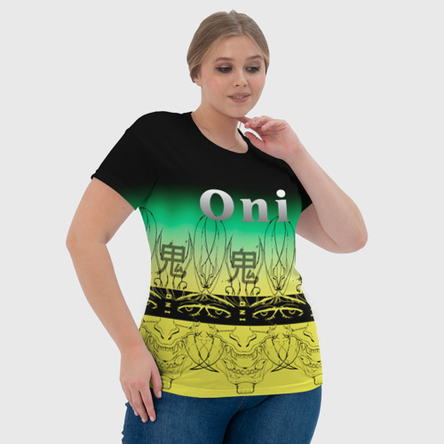Женская футболка 3D Oni демон, цвет 3D печать - фото 6