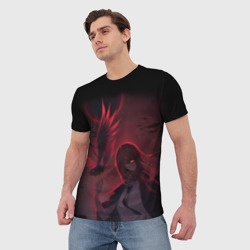 Мужская футболка 3D Макима и вороны - фото 2