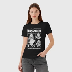 Женская футболка хлопок Человек-бензопила Power - фото 2