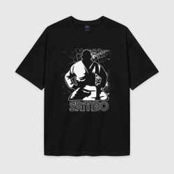 Мужская футболка Oversize хлопок texturе Боец Самбо