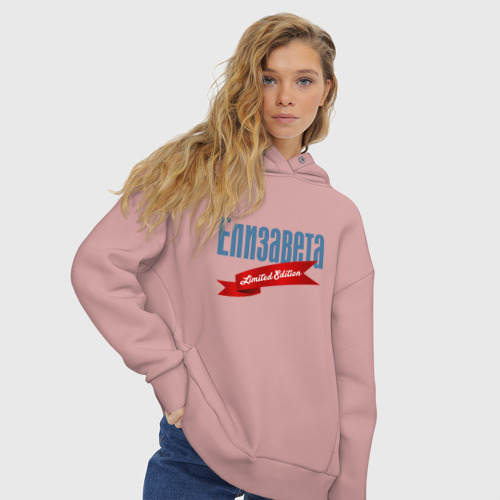 Женское худи Oversize хлопок Елизавета - limited edition, цвет пыльно-розовый - фото 4