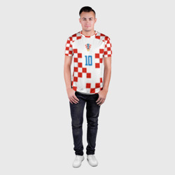 Мужская футболка 3D Slim Лука Модрич форма сборной Хорватии - фото 2