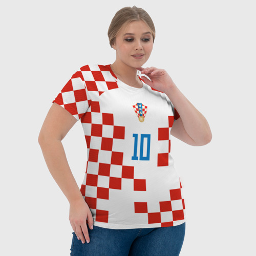Женская футболка 3D Лука Модрич форма сборной Хорватии, цвет 3D печать - фото 6