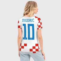 Женская футболка 3D Slim Лука Модрич форма сборной Хорватии - фото 2
