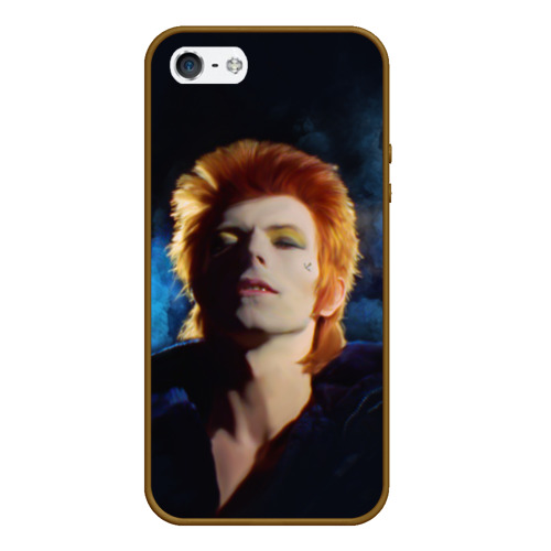 Чехол для iPhone 5/5S матовый David Bowie - Jean Genie, цвет коричневый