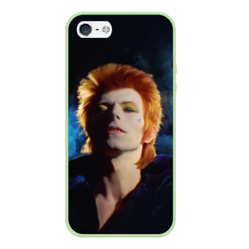 Чехол для iPhone 5/5S матовый David Bowie - Jean Genie, цвет салатовый