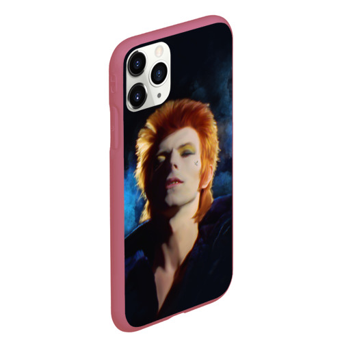 Чехол для iPhone 11 Pro Max матовый David Bowie - Jean Genie, цвет малиновый - фото 3