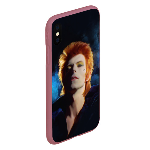 Чехол для iPhone XS Max матовый David Bowie - Jean Genie, цвет малиновый - фото 3