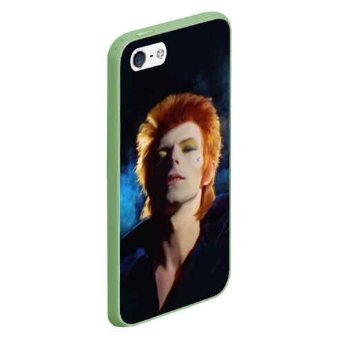 Чехол для iPhone 5/5S матовый David Bowie - Jean Genie, цвет салатовый - фото 3