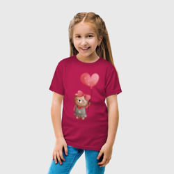Детская футболка хлопок Мишка с воздушным шариком в виде сердца - фото 2
