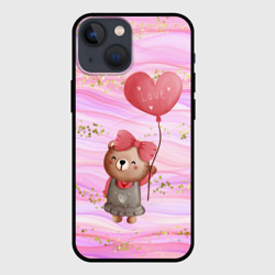 Чехол для iPhone 13 mini Мишка с шариком Love