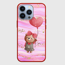 Чехол для iPhone 13 Pro Мишка с шариком Love