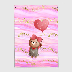 Постер Мишка с шариком Love