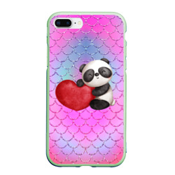 Чехол для iPhone 7Plus/8 Plus матовый Милая панда с сердечком