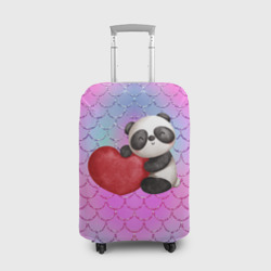 Чехол для чемодана 3D Милая панда с сердечком