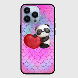 Чехол для iPhone 13 Pro Милая панда с сердечком
