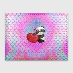 Обложка для студенческого билета Милая панда с сердечком