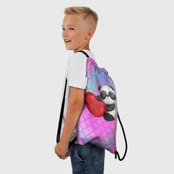Рюкзак-мешок 3D Милая панда с сердечком - фото 2