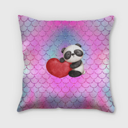 Подушка 3D Милая панда с сердечком