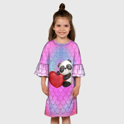 Детское платье 3D Милая панда с сердечком - фото 2