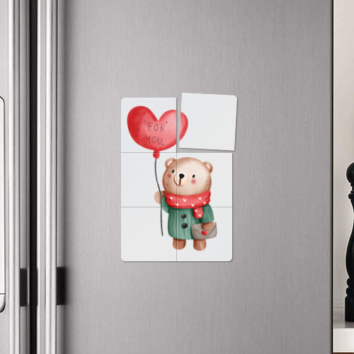 Магнитный плакат 2Х3 Мишка с шариком в виде сердечка - фото 4