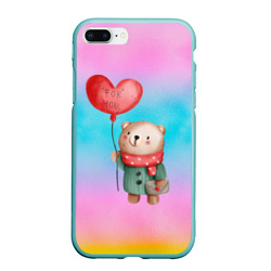 Чехол для iPhone 7Plus/8 Plus матовый Мишка с красным сердечком