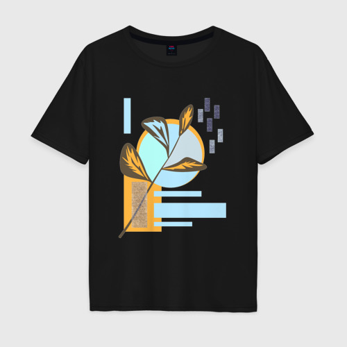 Мужская футболка хлопок Oversize с принтом Минималистский абстрактный рисунок, вид спереди #2