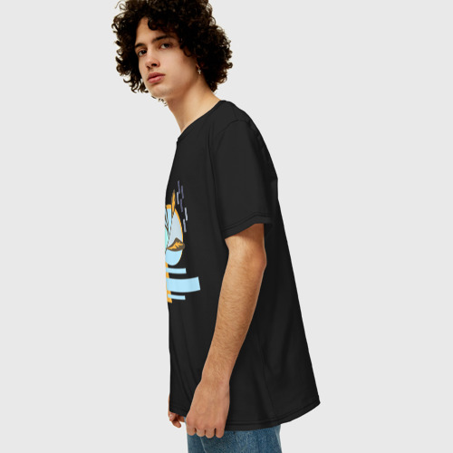Мужская футболка хлопок Oversize с принтом Минималистский абстрактный рисунок, вид сбоку #3