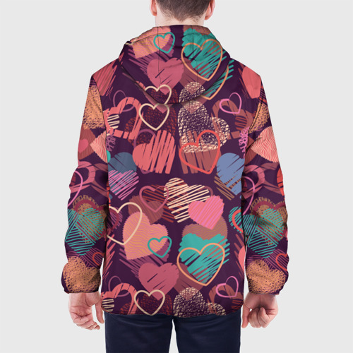 Мужская куртка 3D Узор из разных сердец, цвет 3D печать - фото 5