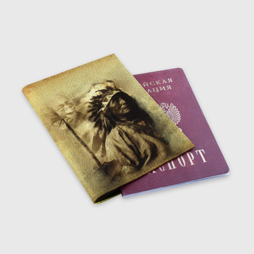 Обложка для паспорта матовая кожа Старейшина, цвет желтый - фото 3