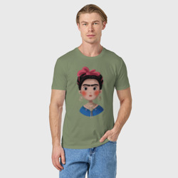 Мужская футболка хлопок Фрида Кало акварель - фото 2