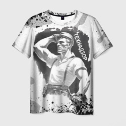 Мужская футболка 3D Советский строитель и технадзор