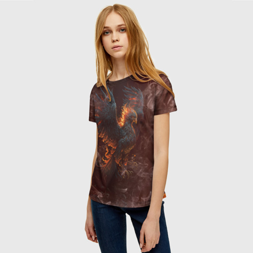 Женская футболка 3D Fire Phoenix, цвет 3D печать - фото 3