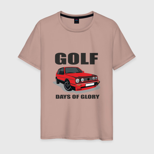 Мужская футболка хлопок Days of Golf glory, цвет пыльно-розовый